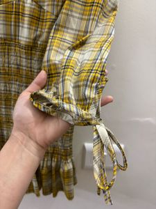 Chic Plaid Smocked Waist Mini Dress