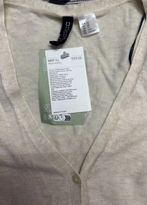 H&amp;m Cream Sleeveless Cardigan