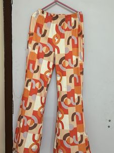 Retro Geometric Print Flared Pants