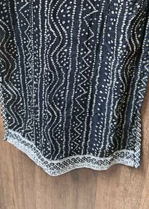 Stylish Black &amp; White Printed Kurta Set