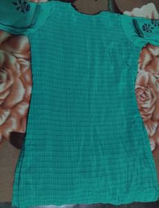 Teal Embroidered shiffon Kurta Set