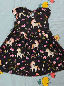 Cute Unicorn Print Girls Dress