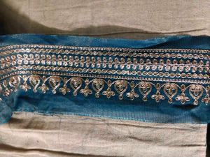 Teal Embroidered lace
