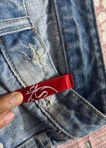 Light Wash Distressed Denim shorts