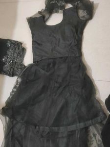 Embellished Black Net Lehenga Choli