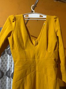 Yellow Shorts Bodycon Dress.M Size