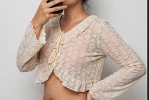 Sheer Lace Cropped Shrug