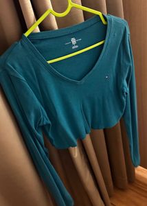 Tommy Hilfiger Teal Long Sleeve Tee