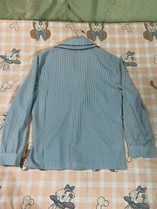 Vintage Striped Button-Up Blouse