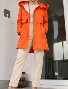 Orange Hooded Trenchcoat