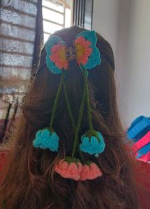Boho Crochet Flower Hair Clip