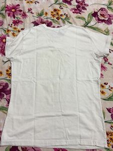 Zara White Graphic Tee "Spoiler! Natural Is Cool"