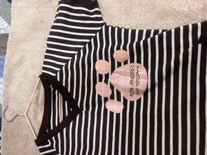 Cute Striped Paw Print T-Shirt