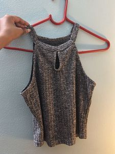 Stylish Grey Heathered Halter Top