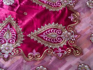 Embroidery heavy work saree