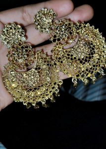 Gold Tone Statement Earrings