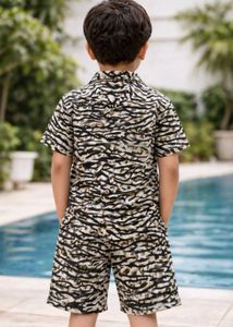 Kids Tiger Print Shirt &amp; Shorts Set