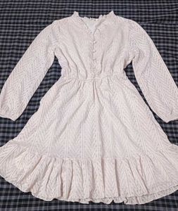 Off white A line lace dress