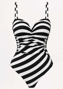Chic Striped One-Piece Swimsuit