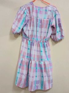 check flare dress