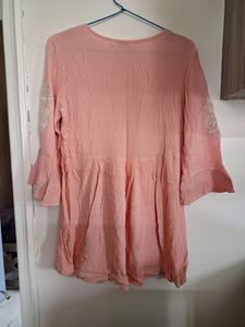 Peach Embroidered Tunic