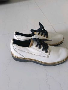 Stylish White Lace-Up Shoes
