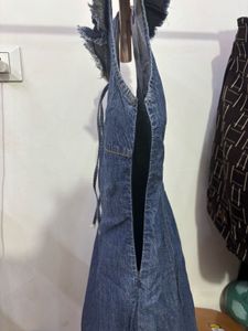 Denim Halter Neck Dress