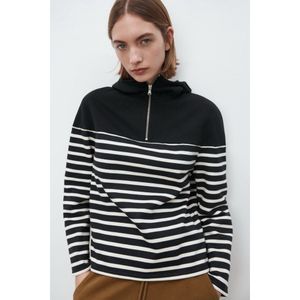 ZARA Striped Hoodie with Zip Detail