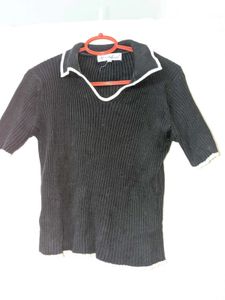 Vintage Black Knit Top