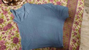 heaven blue body hug crop tee