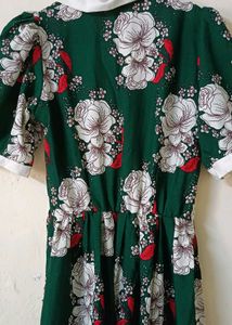 Green Floral Midi Dress