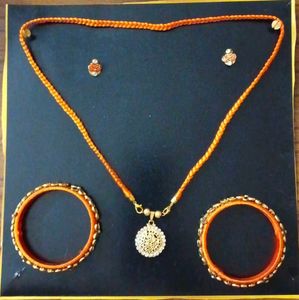 Elegant Necklace, Earrings & Bangles Set