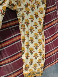 Stunning Yellow Kurta With Flower Print