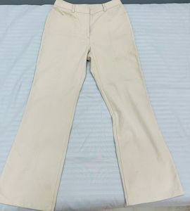 Cream Wide Leg Trousers