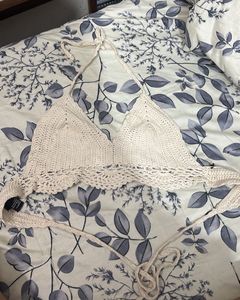 Crocheted Halter Bikini Top