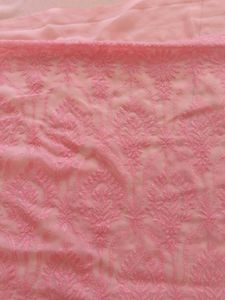Peach Embroidered saree