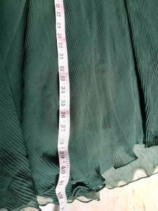 Elegant Green Pleated Ethnic Skirt with top