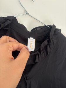 Ruffled Black Blouse