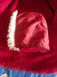 Red Quilted Jacket with Belt