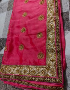 Stunning Pink Embroidered Saree