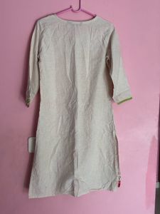 Embroidered Beige Kurta for Women
