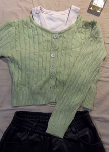 Green Knit Cardigan