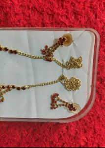 Red &amp; Gold Stone Jewellery Set