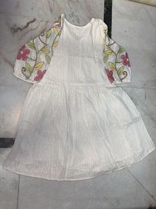 White Embroidered Ethnic Gown