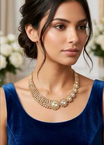 Gold AD Choker Necklace Bridal Statement Piece