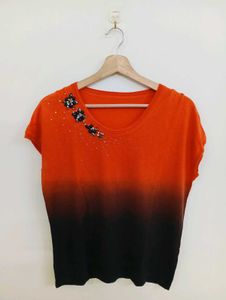 Ombre Embellished T-Shirt