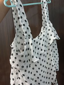 Polka Print Top - One Strap