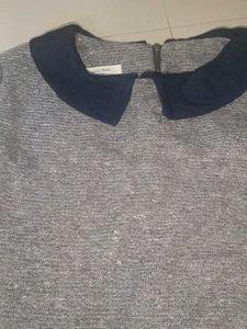Grey Peter Pan Collar Dress