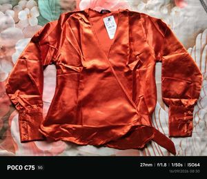 Satin Wrap Top