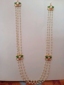 Elegant Pearl &amp; Lotus Necklace Set